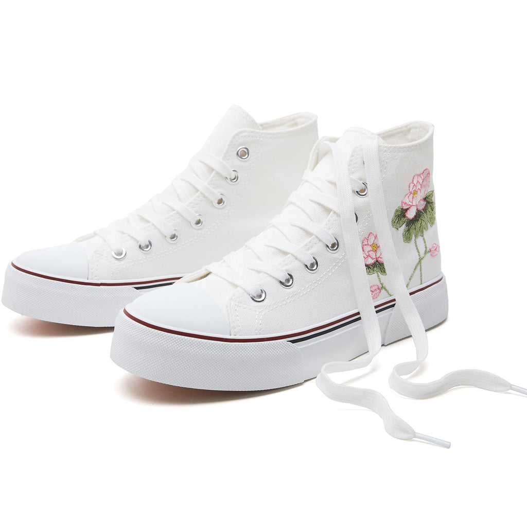 hash bubbie High Top Canvas Sneakers Fashion Walking Shoes | high tops non slip on walking breathable casual comfortable lace up tennis shoes