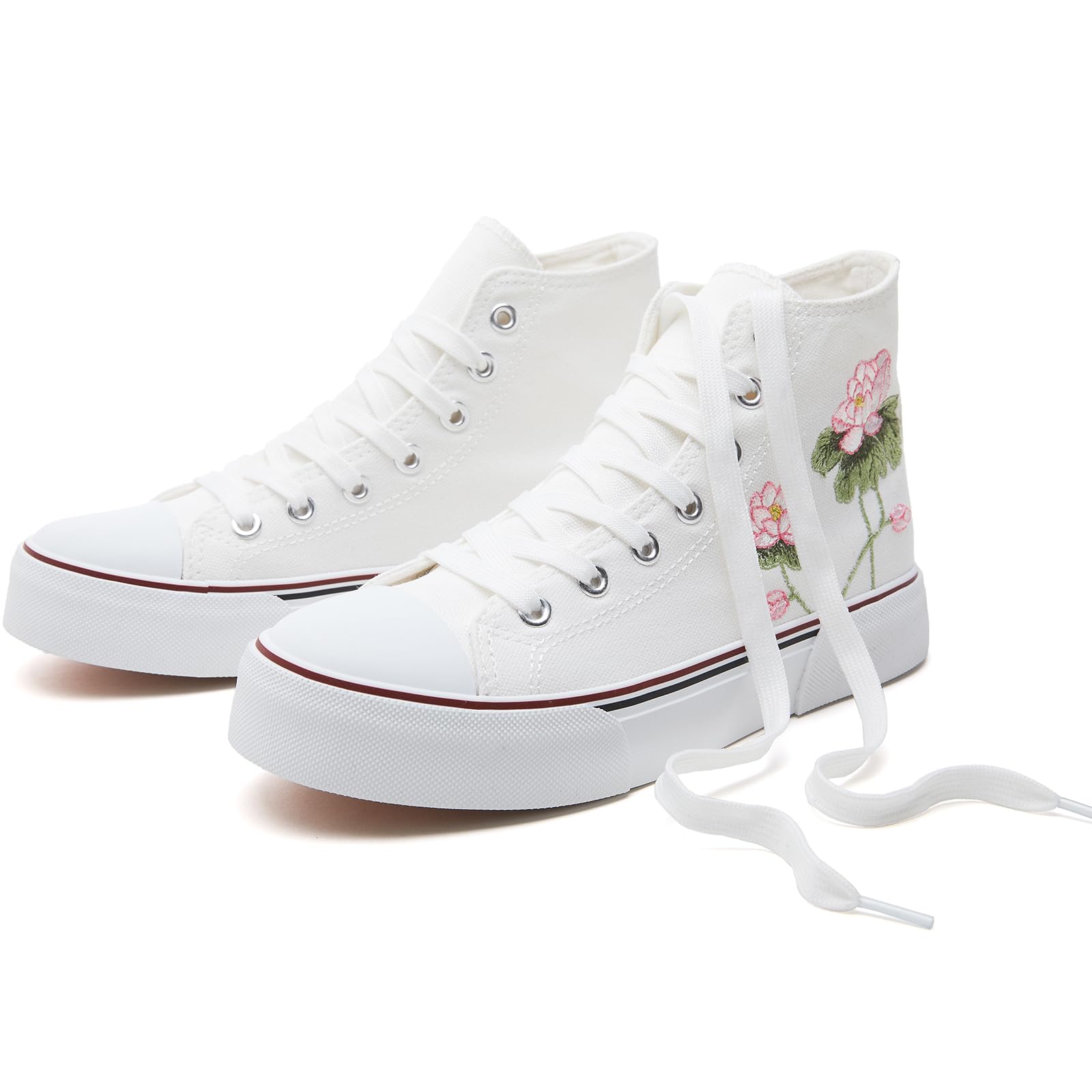 hash bubbie High Top Canvas Sneakers Fashion Walking Shoes | high tops non slip on walking breathable casual comfortable lace up tennis shoes