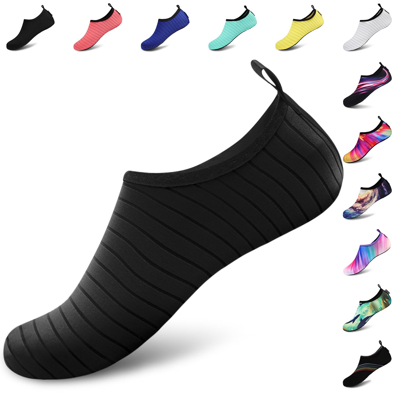 VIFUUR Water Shoes for Men Women Barefoot Quick Dry Aqua Socks Slip On | Lightweight, Breathable Upper, Flexible Sole, Drainage Design, Easy Slip-On Fit for Water Activities
