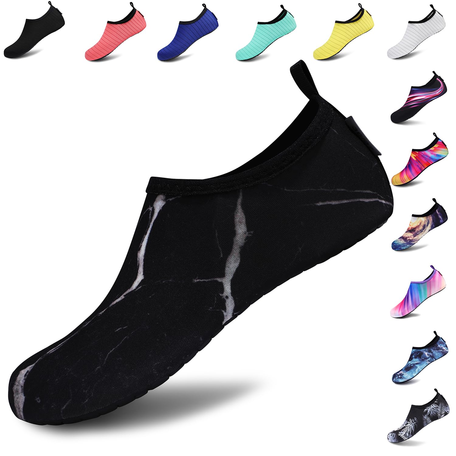 VIFUUR Water Shoes for Men Women Barefoot Quick Dry Aqua Socks Slip On | Lightweight, Breathable Upper, Flexible Sole, Drainage Design, Easy Slip-On Fit for Water Activities