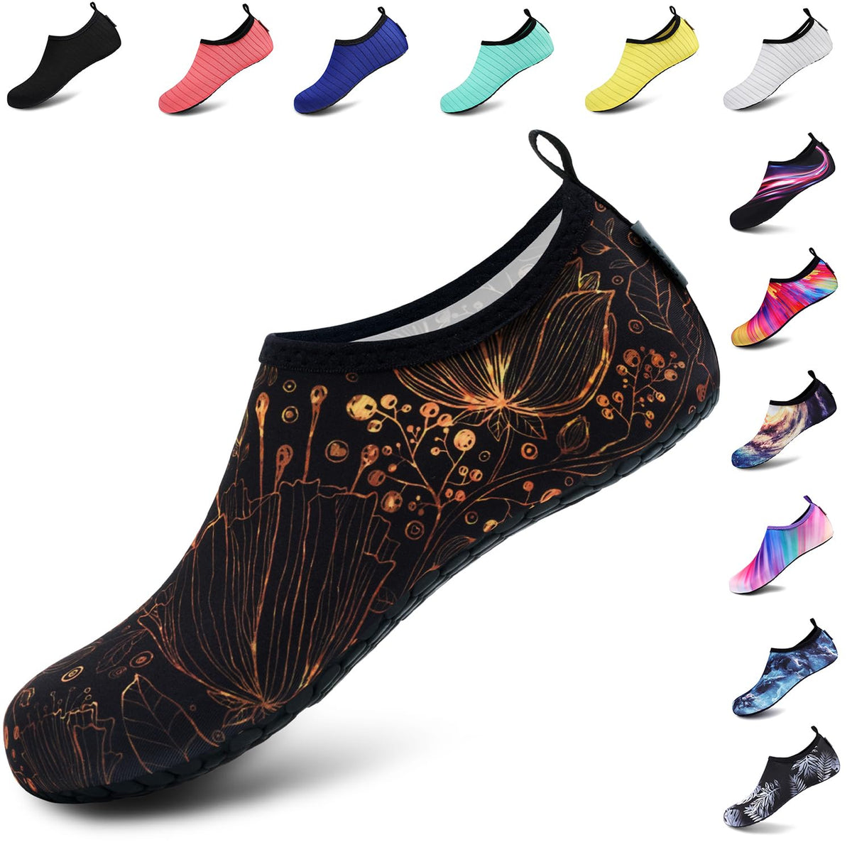 VIFUUR Water Shoes for Men Women Barefoot Quick Dry Aqua Socks Slip On | Lightweight, Breathable Upper, Flexible Sole, Drainage Design, Easy Slip-On Fit for Water Activities