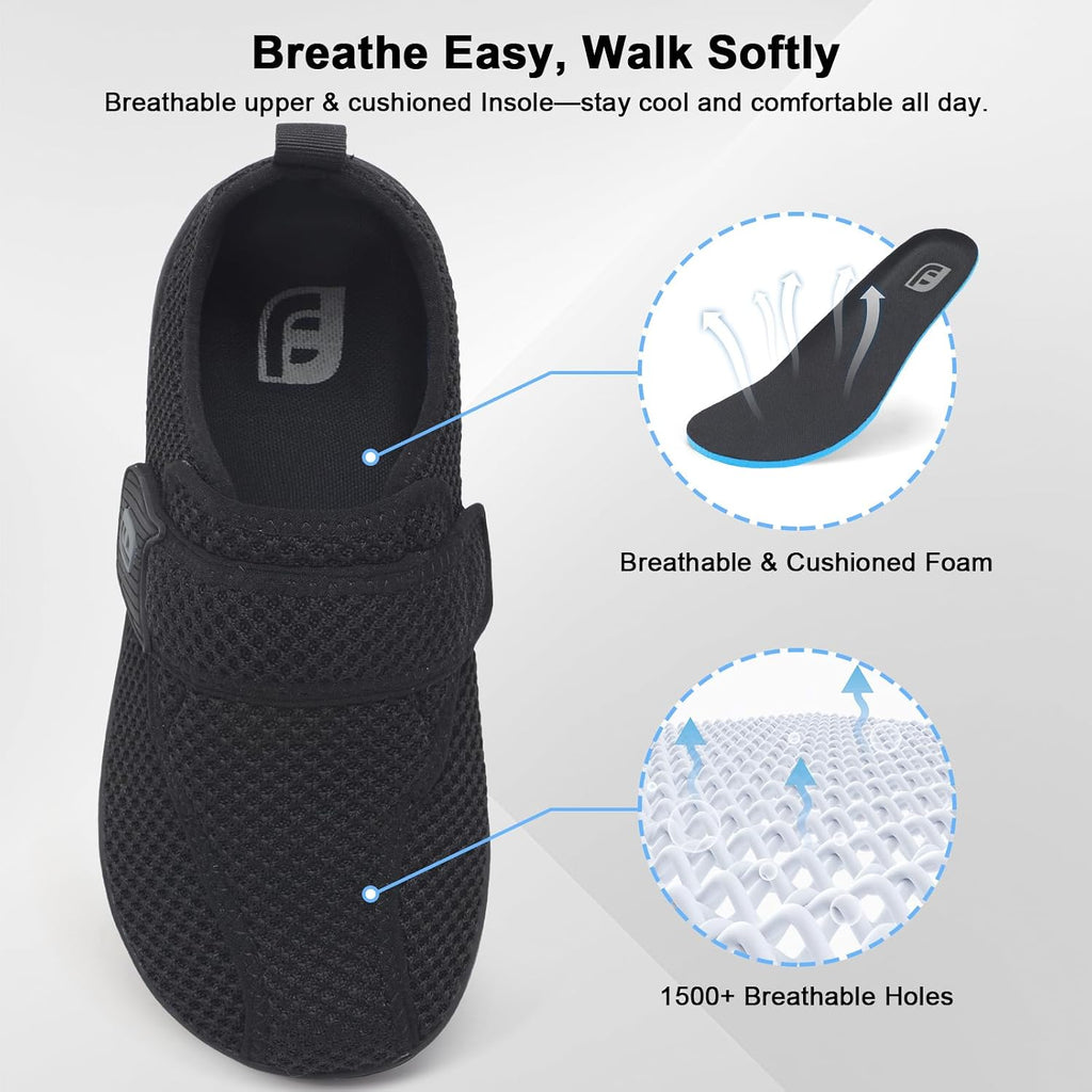 JOINFREE Diabetic Wide Walking Shoes Adjustable Upper for Women and Men | Wide Toe Box, Easy Entry, Zero Drop Non Slip Sole, Breathable Upper, Daily Wear, Swollen Feet, Edema, High Instep, Elderly