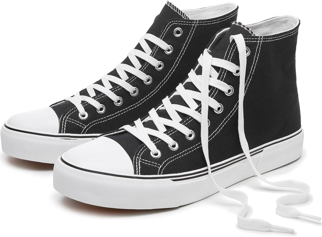 hash bubbie High Top Canvas Sneakers Fashion Walking Shoes | high tops non slip on walking breathable casual comfortable lace up tennis shoes