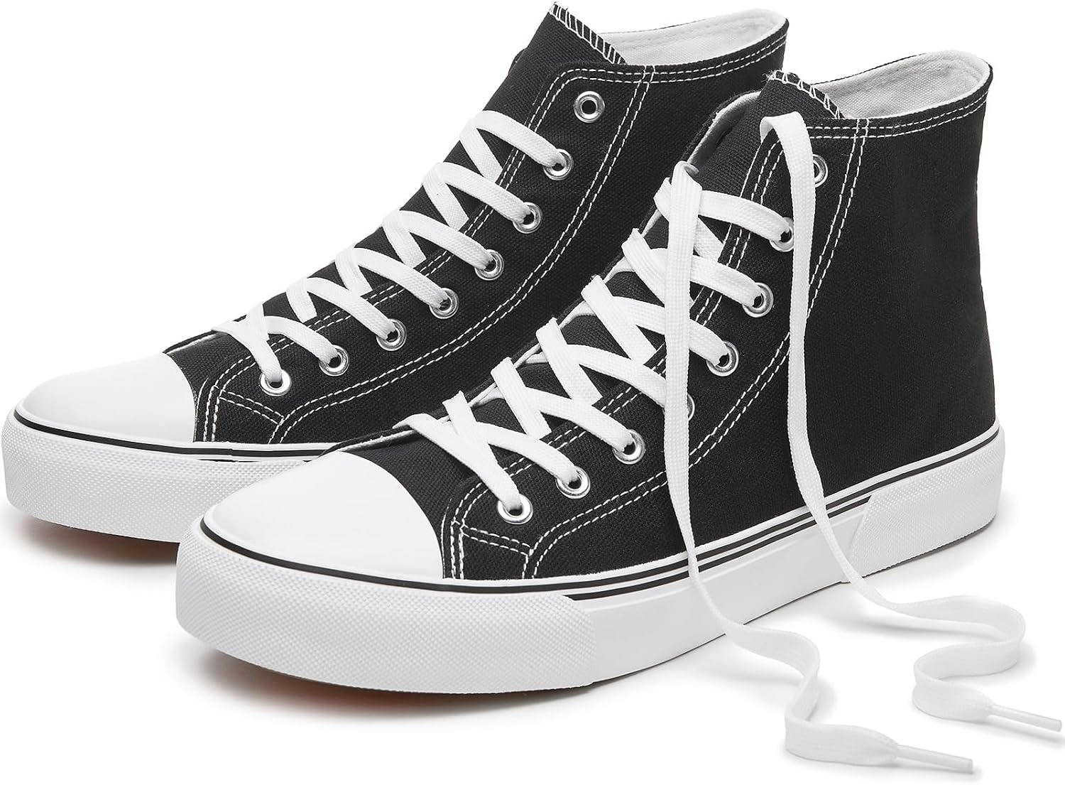 hash bubbie High Top Canvas Sneakers Fashion Walking Shoes | high tops non slip on walking breathable casual comfortable lace up tennis shoes