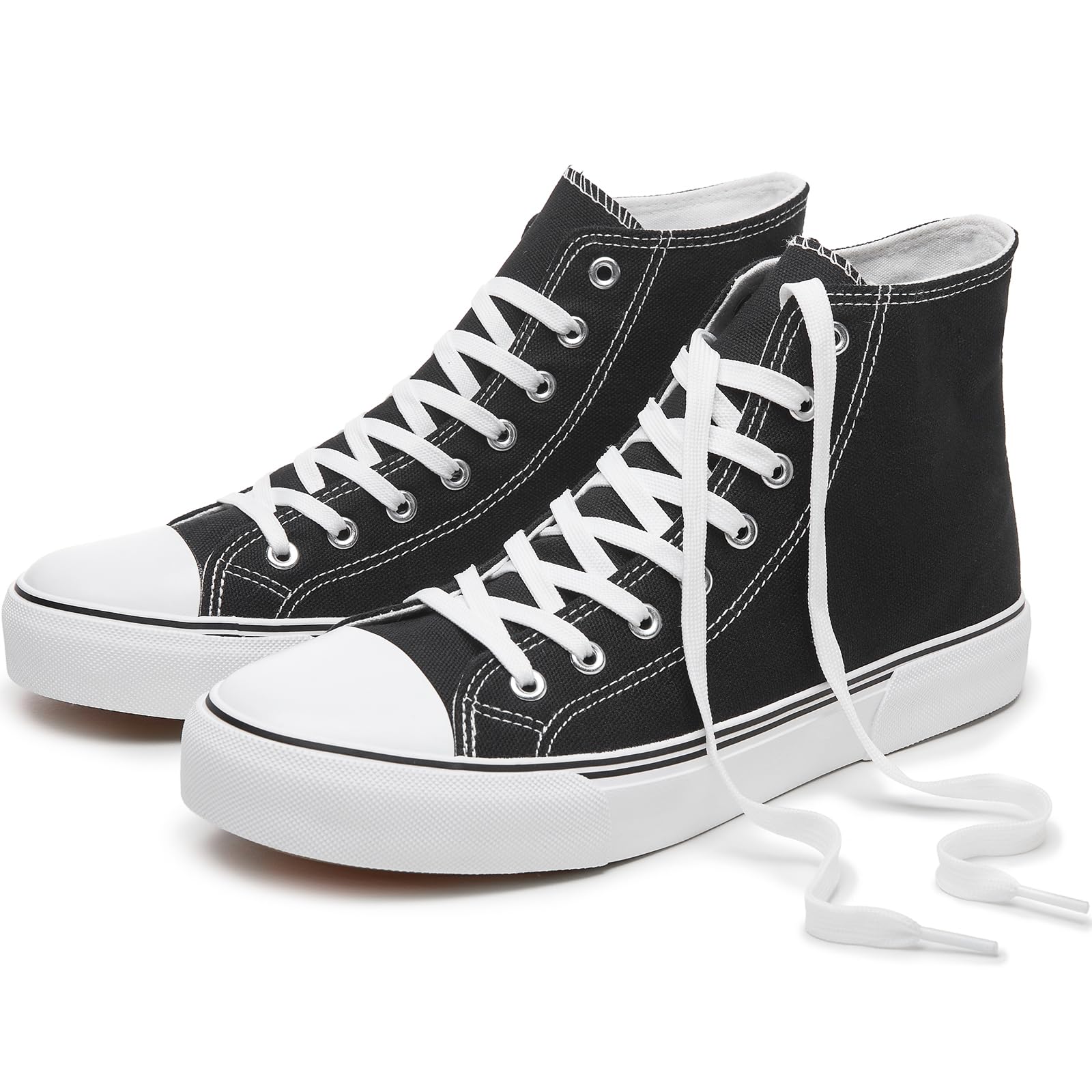 hash bubbie High Top Canvas Sneakers Fashion Walking Shoes | high tops non slip on walking breathable casual comfortable lace up tennis shoes