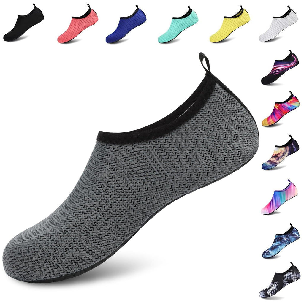 VIFUUR Water Shoes for Men Women Barefoot Quick Dry Aqua Socks Slip On | Lightweight, Breathable Upper, Flexible Sole, Drainage Design, Easy Slip-On Fit for Water Activities