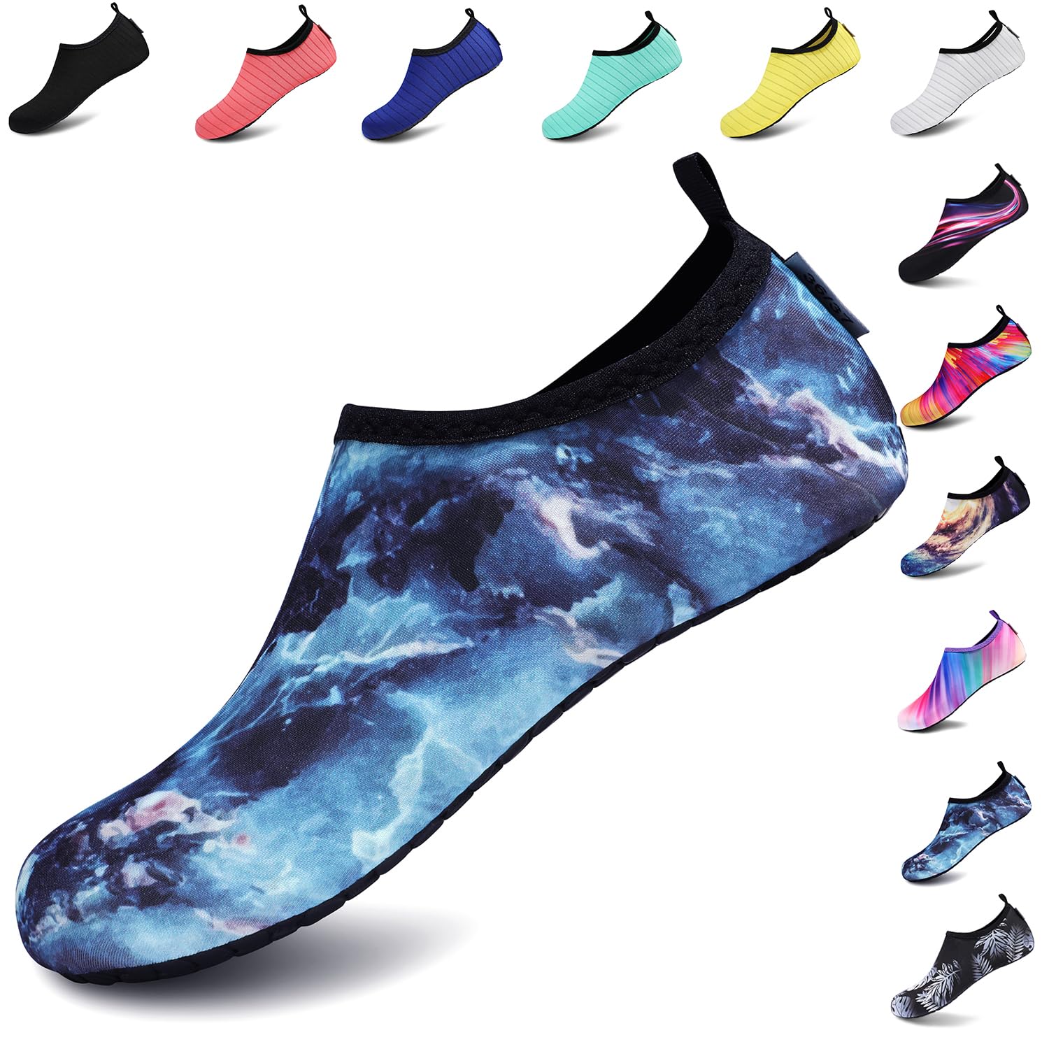 VIFUUR Water Shoes for Men Women Barefoot Quick Dry Aqua Socks Slip On | Lightweight, Breathable Upper, Flexible Sole, Drainage Design, Easy Slip-On Fit for Water Activities