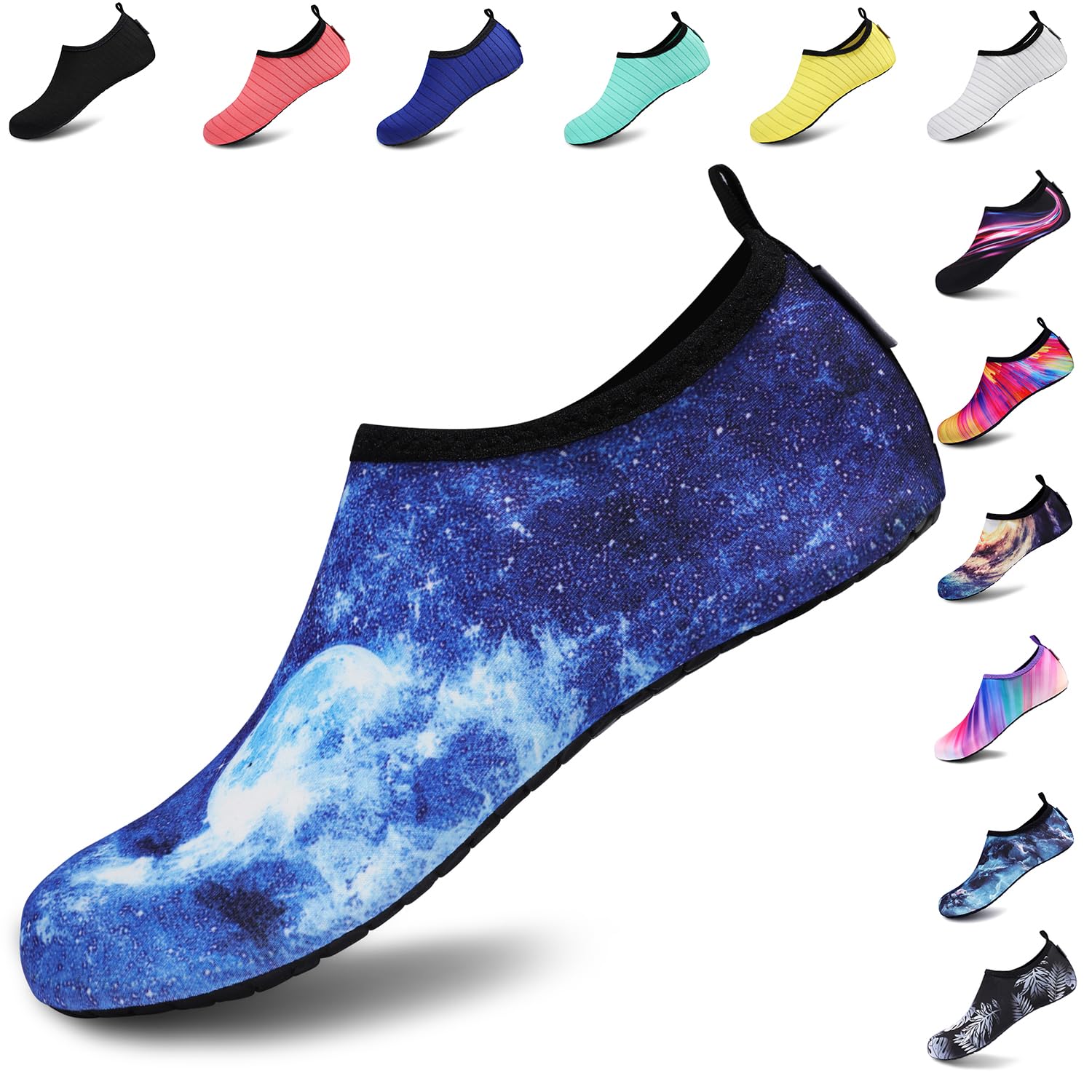 VIFUUR Water Shoes for Men Women Barefoot Quick Dry Aqua Socks Slip On | Lightweight, Breathable Upper, Flexible Sole, Drainage Design, Easy Slip-On Fit for Water Activities