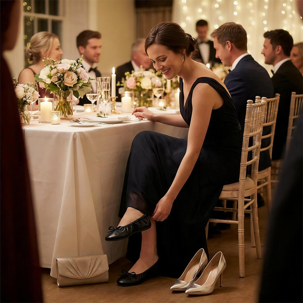 Women's Foldable Ballet Flats, Travel & Wedding Shoes, Fit in Your Purse