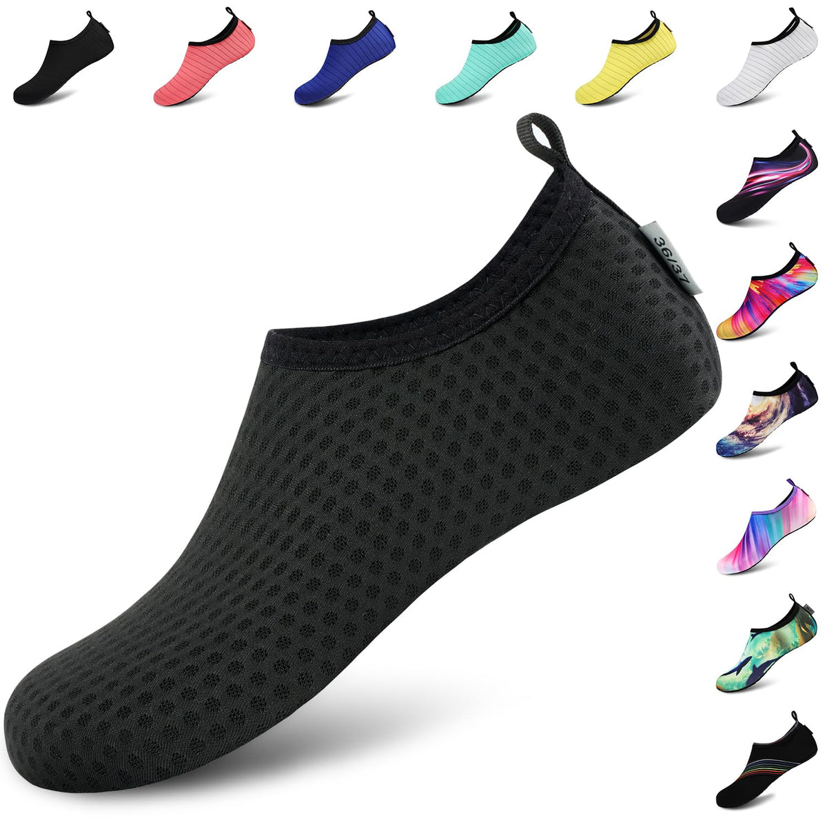 VIFUUR Water Shoes for Men Women Barefoot Quick Dry Aqua Socks Slip On | Lightweight, Breathable Upper, Flexible Sole, Drainage Design, Easy Slip-On Fit for Water Activities