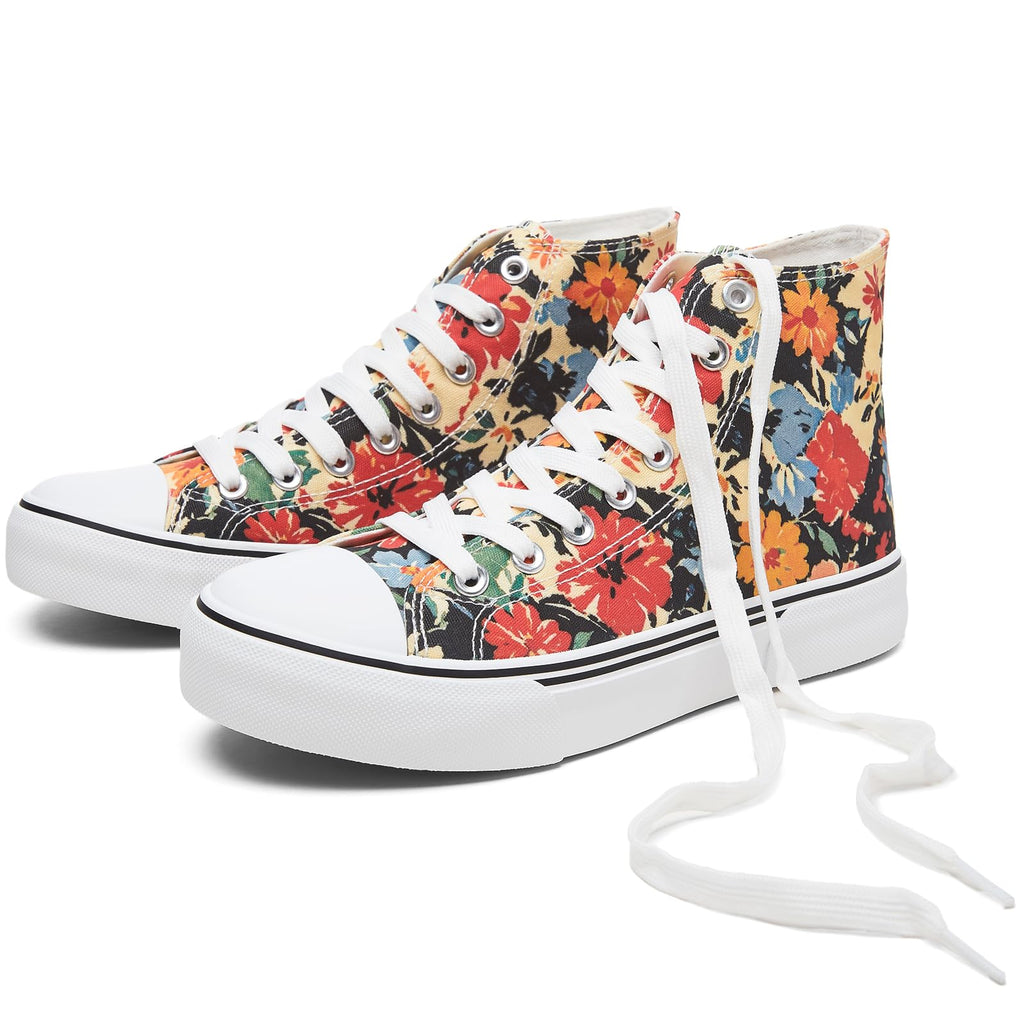 hash bubbie High Top Canvas Sneakers Fashion Walking Shoes | high tops non slip on walking breathable casual comfortable lace up tennis shoes