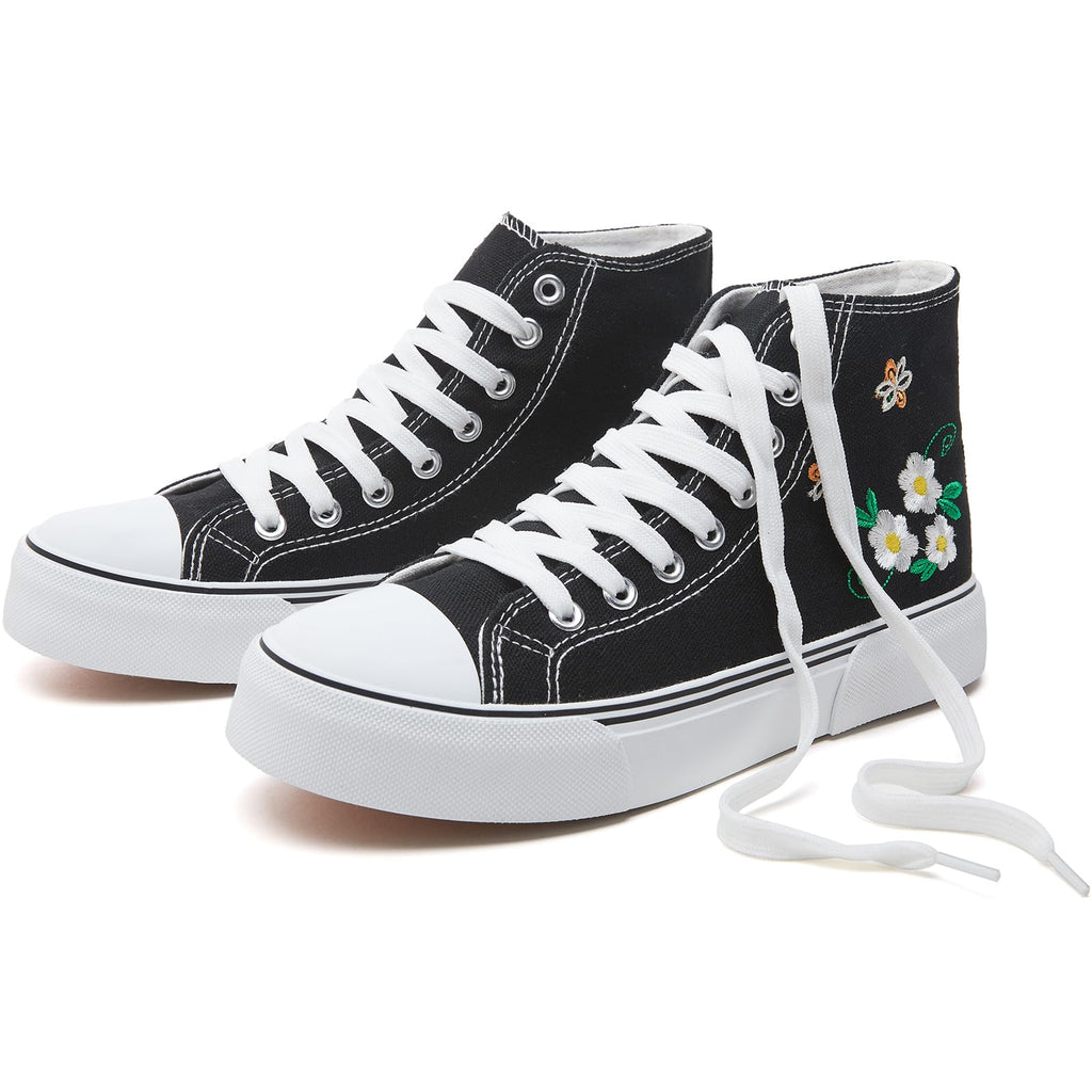 hash bubbie High Top Canvas Sneakers Fashion Walking Shoes | high tops non slip on walking breathable casual comfortable lace up tennis shoes