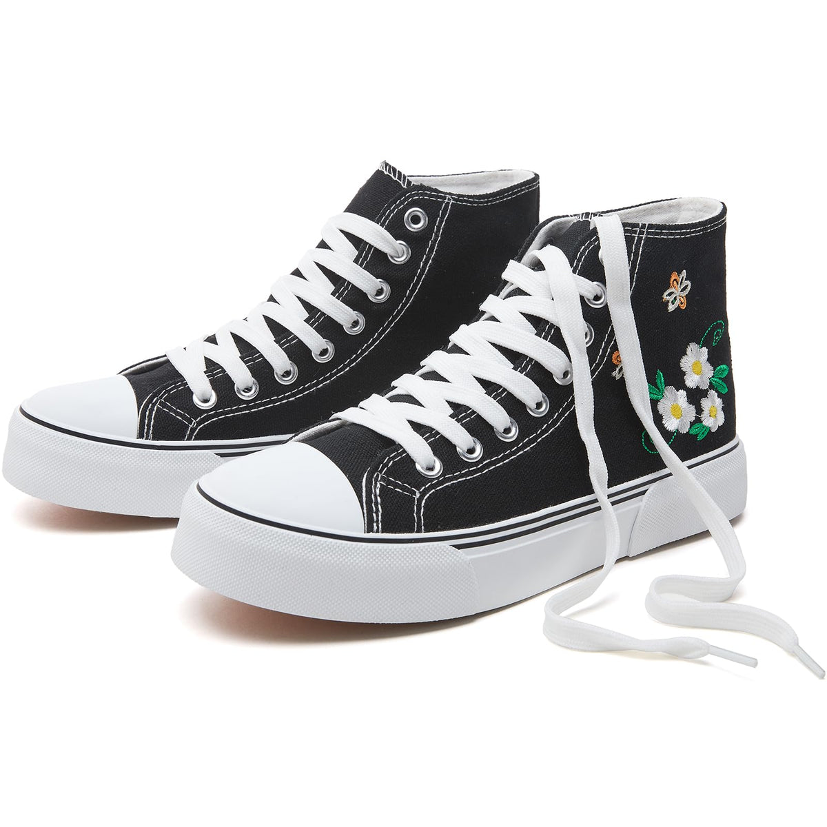 hash bubbie High Top Canvas Sneakers Fashion Walking Shoes | high tops non slip on walking breathable casual comfortable lace up tennis shoes
