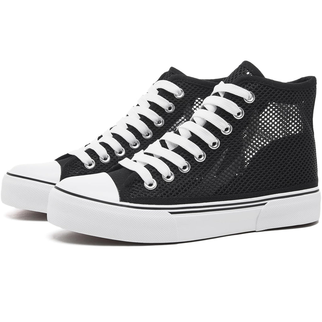 hash bubbie High Top Canvas Sneakers Fashion Walking Shoes | high tops non slip on walking breathable casual comfortable lace up tennis shoes