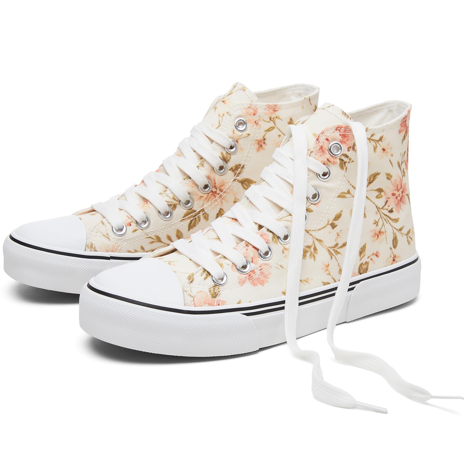 hash bubbie High Top Canvas Sneakers Fashion Walking Shoes | high tops non slip on walking breathable casual comfortable lace up tennis shoes