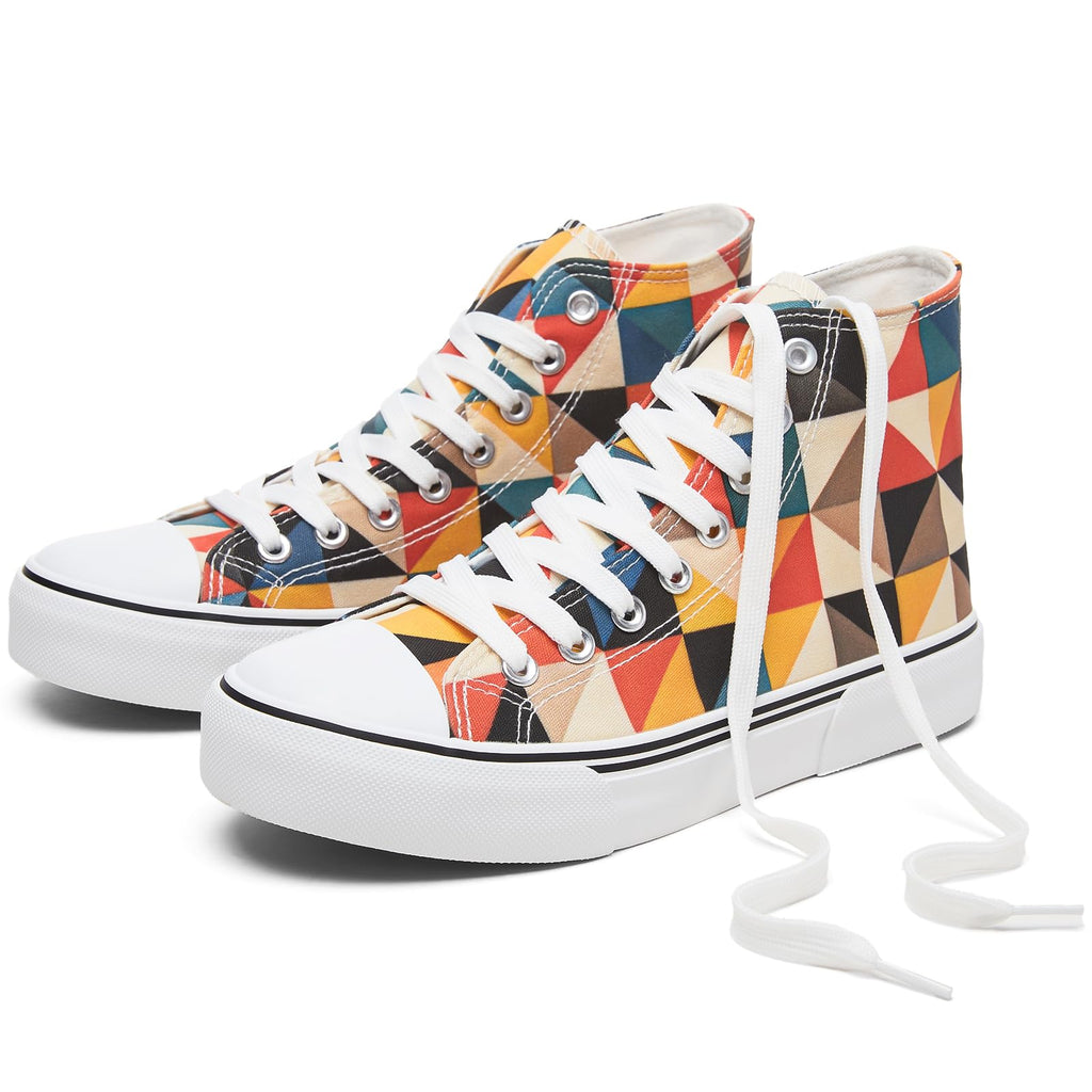 hash bubbie High Top Canvas Sneakers Fashion Walking Shoes | high tops non slip on walking breathable casual comfortable lace up tennis shoes