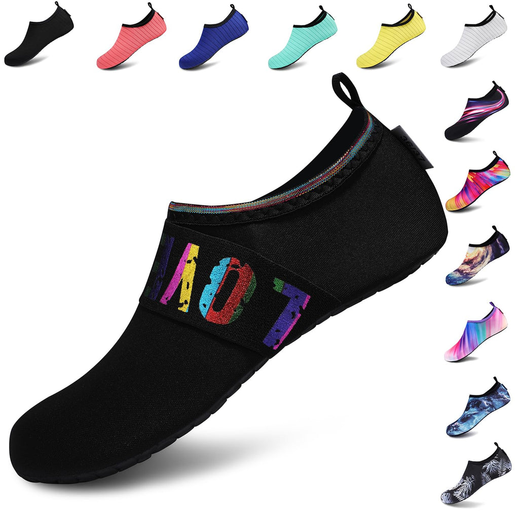 VIFUUR Water Shoes for Men Women Barefoot Quick Dry Aqua Socks Slip On | Lightweight, Breathable Upper, Flexible Sole, Drainage Design, Easy Slip-On Fit for Water Activities