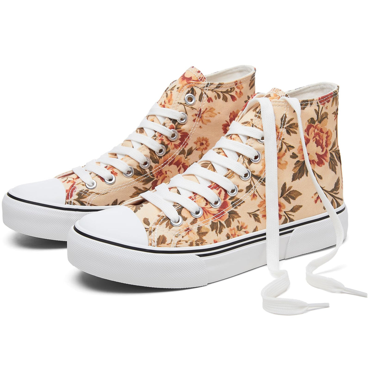 hash bubbie High Top Canvas Sneakers Fashion Walking Shoes | high tops non slip on walking breathable casual comfortable lace up tennis shoes
