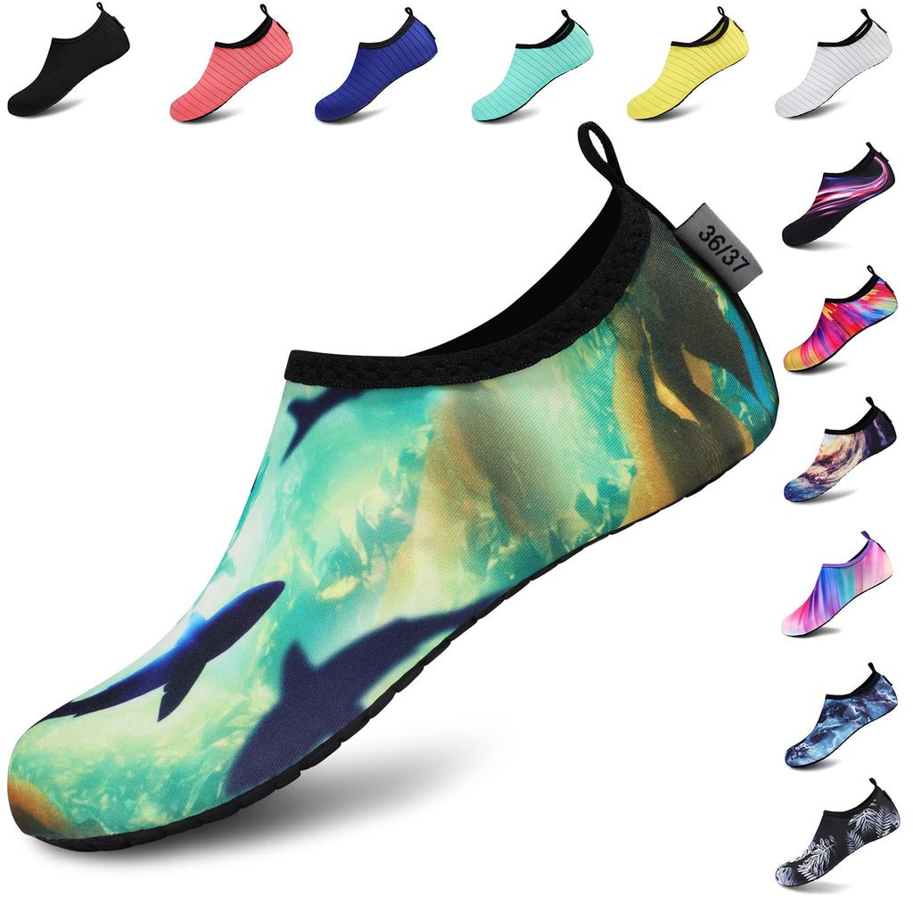 VIFUUR Water Shoes for Men Women Barefoot Quick Dry Aqua Socks Slip On | Lightweight, Breathable Upper, Flexible Sole, Drainage Design, Easy Slip-On Fit for Water Activities