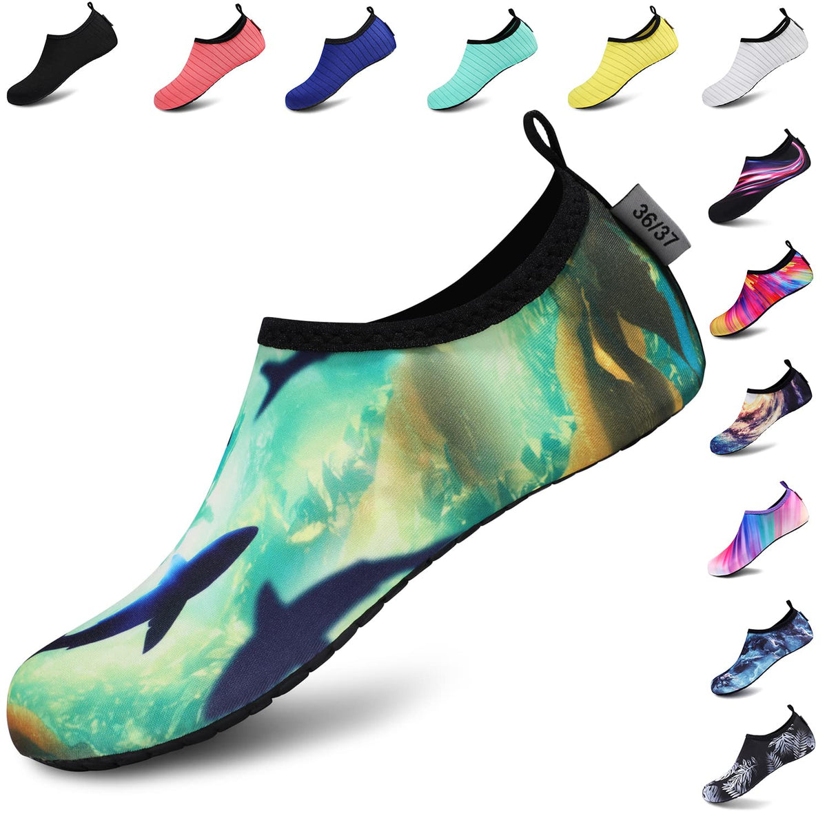 VIFUUR Water Shoes for Men Women Barefoot Quick Dry Aqua Socks Slip On | Lightweight, Breathable Upper, Flexible Sole, Drainage Design, Easy Slip-On Fit for Water Activities