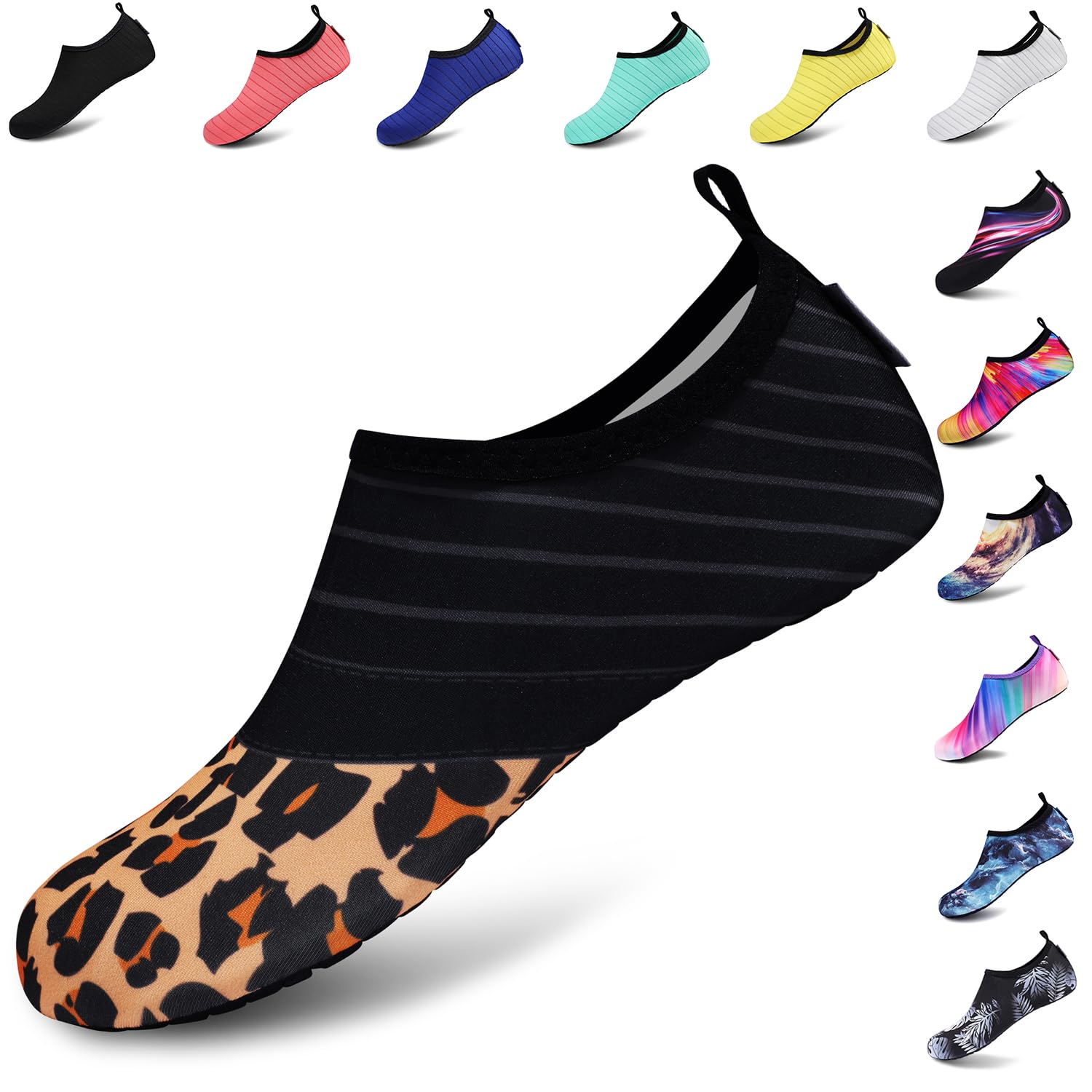 VIFUUR Water Shoes for Men Women Barefoot Quick Dry Aqua Socks Slip On | Lightweight, Breathable Upper, Flexible Sole, Drainage Design, Easy Slip-On Fit for Water Activities