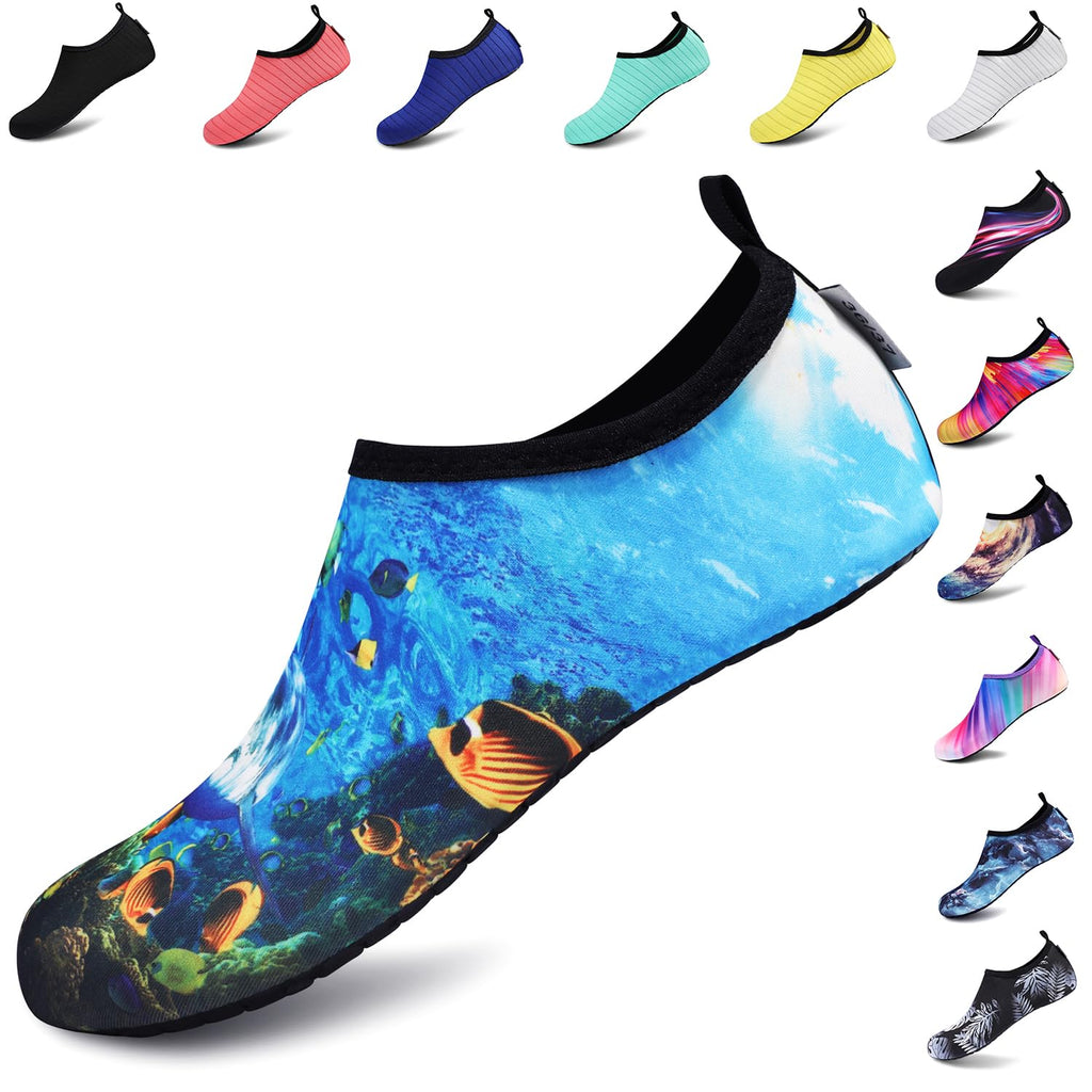 VIFUUR Water Shoes for Men Women Barefoot Quick Dry Aqua Socks Slip On | Lightweight, Breathable Upper, Flexible Sole, Drainage Design, Easy Slip-On Fit for Water Activities