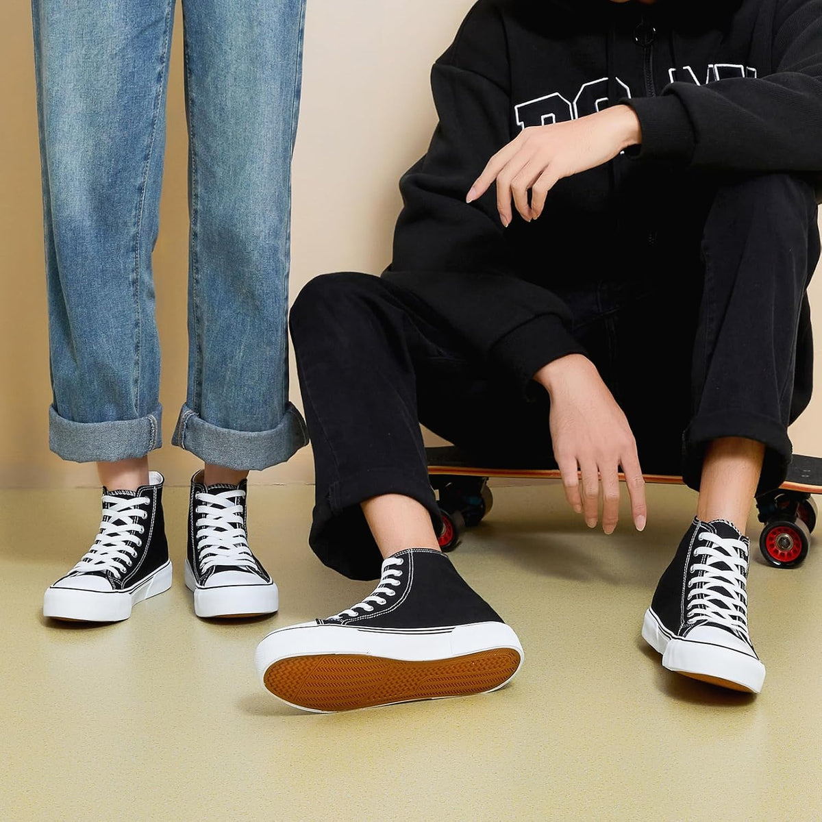 hash bubbie High Top Canvas Sneakers Fashion Walking Shoes | high tops non slip on walking breathable casual comfortable lace up tennis shoes