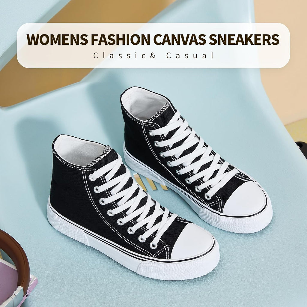 hash bubbie High Top Canvas Sneakers Fashion Walking Shoes | high tops non slip on walking breathable casual comfortable lace up tennis shoes