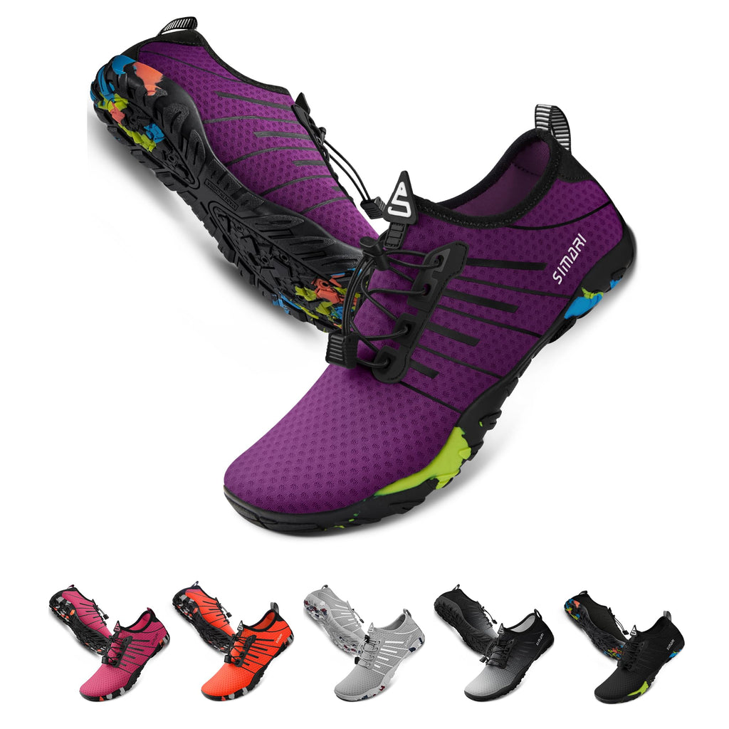 SIMARI Water Shoes for Women Men - Barefoot Quick-Dry Aqua Socks | Lightweight Swim Shoes for Surfing, Swimming, Beach Sports, Kayaking, Diving | Non-Slip Design