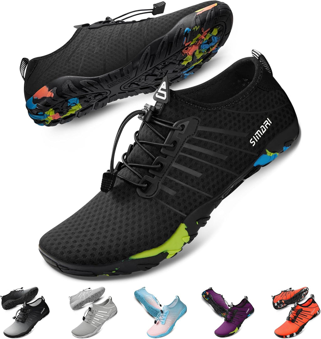 SIMARI Water Shoes for Women Men - Barefoot Quick-Dry Aqua Socks | Lightweight Swim Shoes for Surfing, Swimming, Beach Sports, Kayaking, Diving | Non-Slip Design