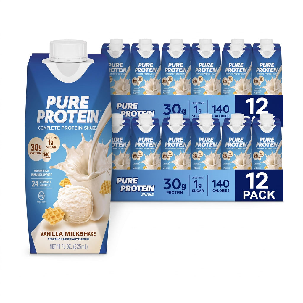 Pure Protein Vanilla Protein Shake, 30g Complete Protein, 12 Ct