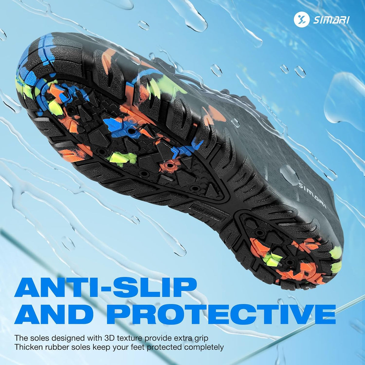 SIMARI Water Shoes for Women Men - Barefoot Quick-Dry Aqua Socks | Lightweight Swim Shoes for Surfing, Swimming, Beach Sports, Kayaking, Diving | Non-Slip Design