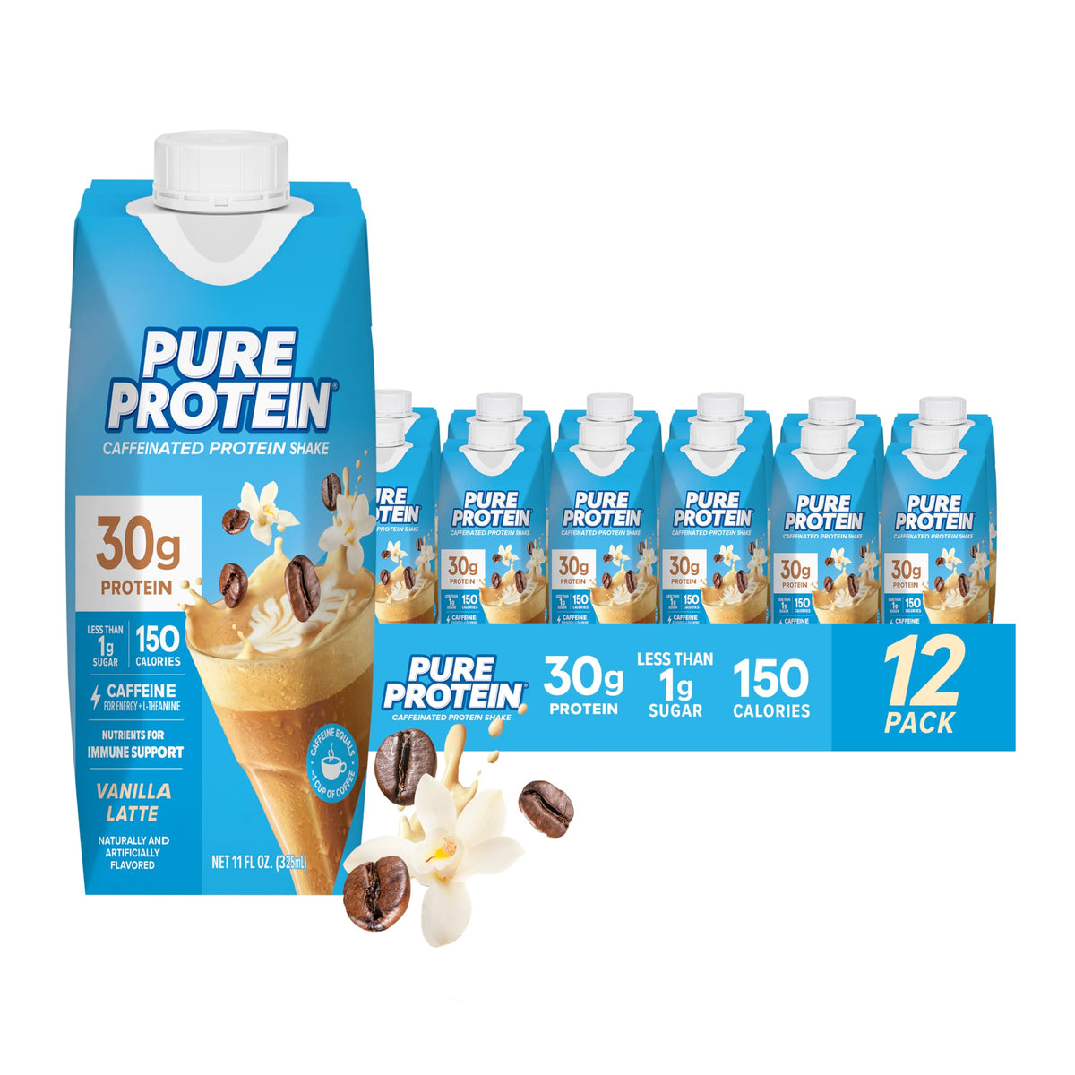 Pure Protein Vanilla Protein Shake, 30g Complete Protein, 12 Ct