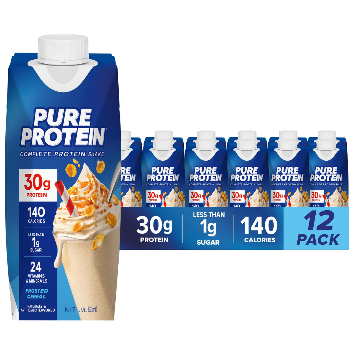 Pure Protein Vanilla Protein Shake, 30g Complete Protein, 12 Ct