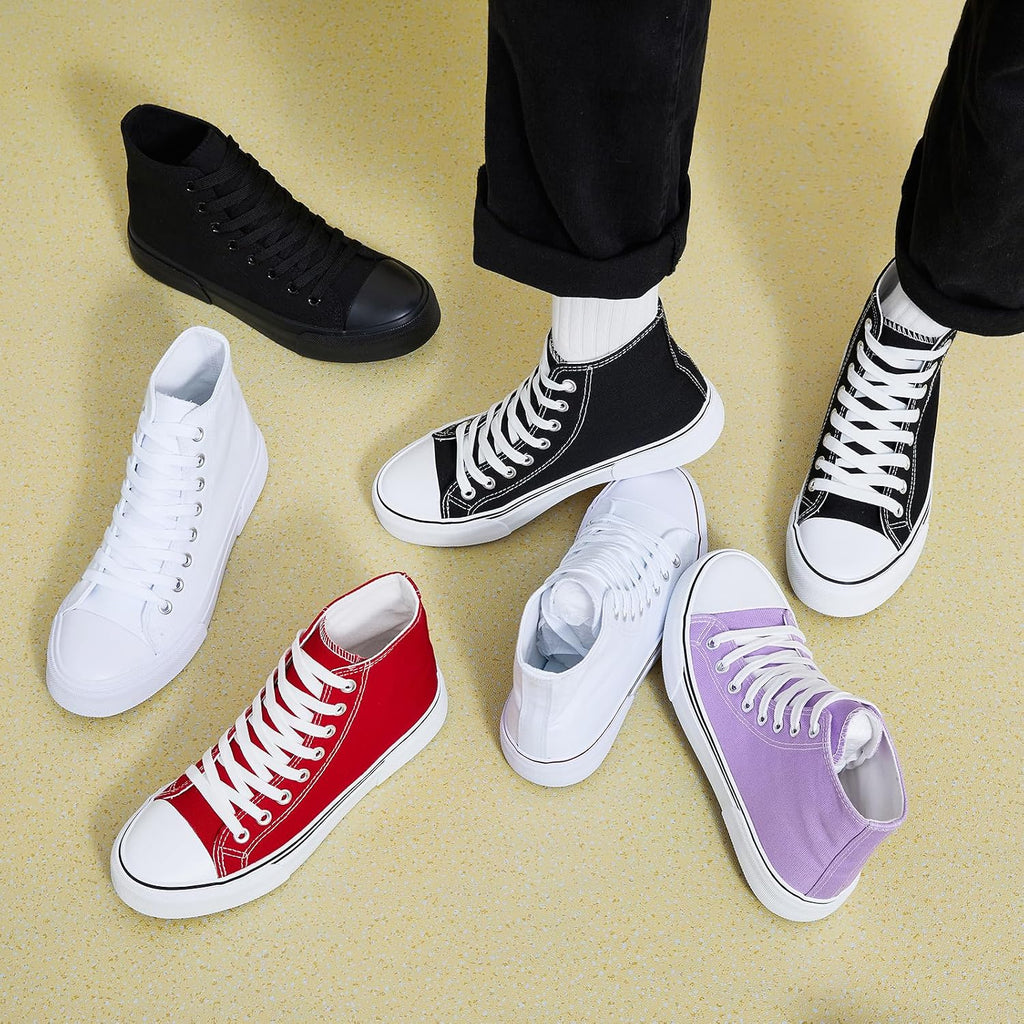 hash bubbie High Top Canvas Sneakers Fashion Walking Shoes | high tops non slip on walking breathable casual comfortable lace up tennis shoes